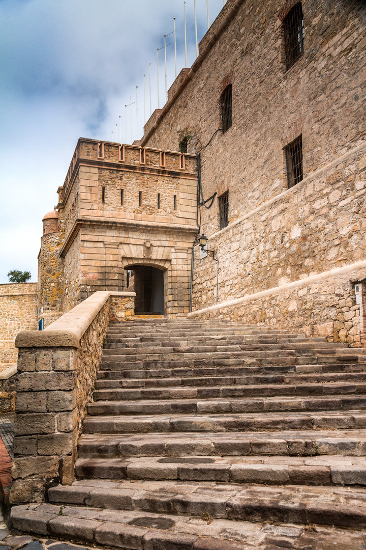Stone stairs to the fortress in Melilla.